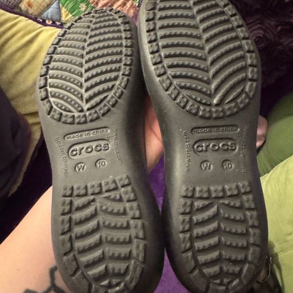 Crocs Slip On Slingback Closed Toe Kadee Ballet Flats Women Black Size 10. - Picture 2 of 9